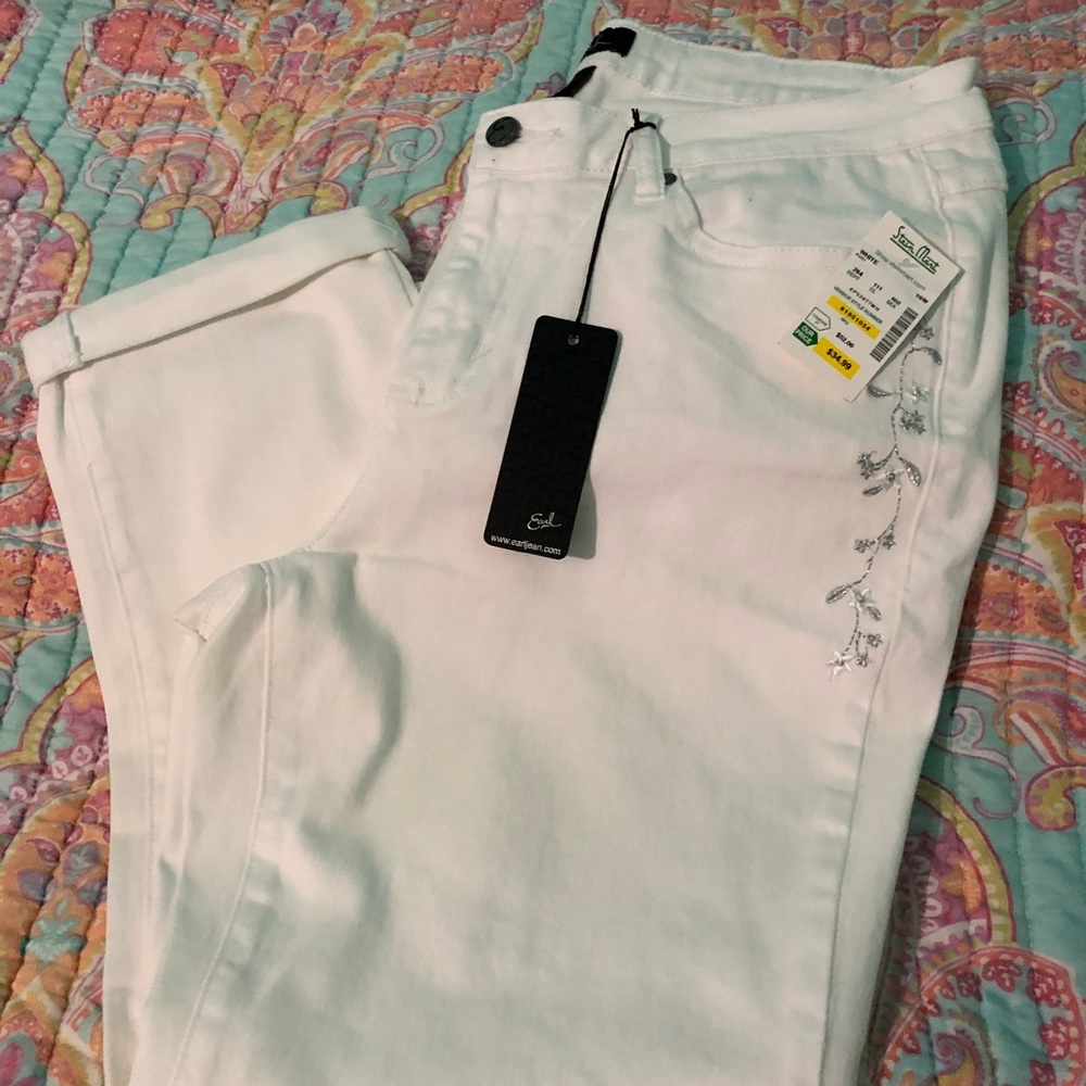 White Denim with Embroidered detail